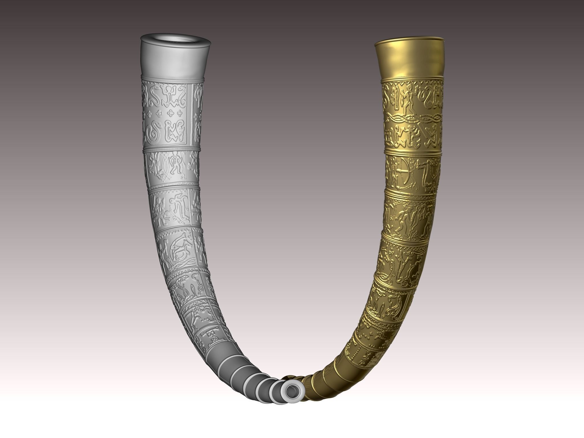 Golden horns of Gallehus 3D Print Model 3D print model_9