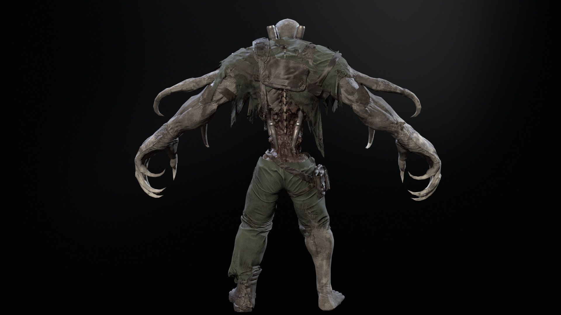SuperZombie3 for pack Low-poly 3D model_23