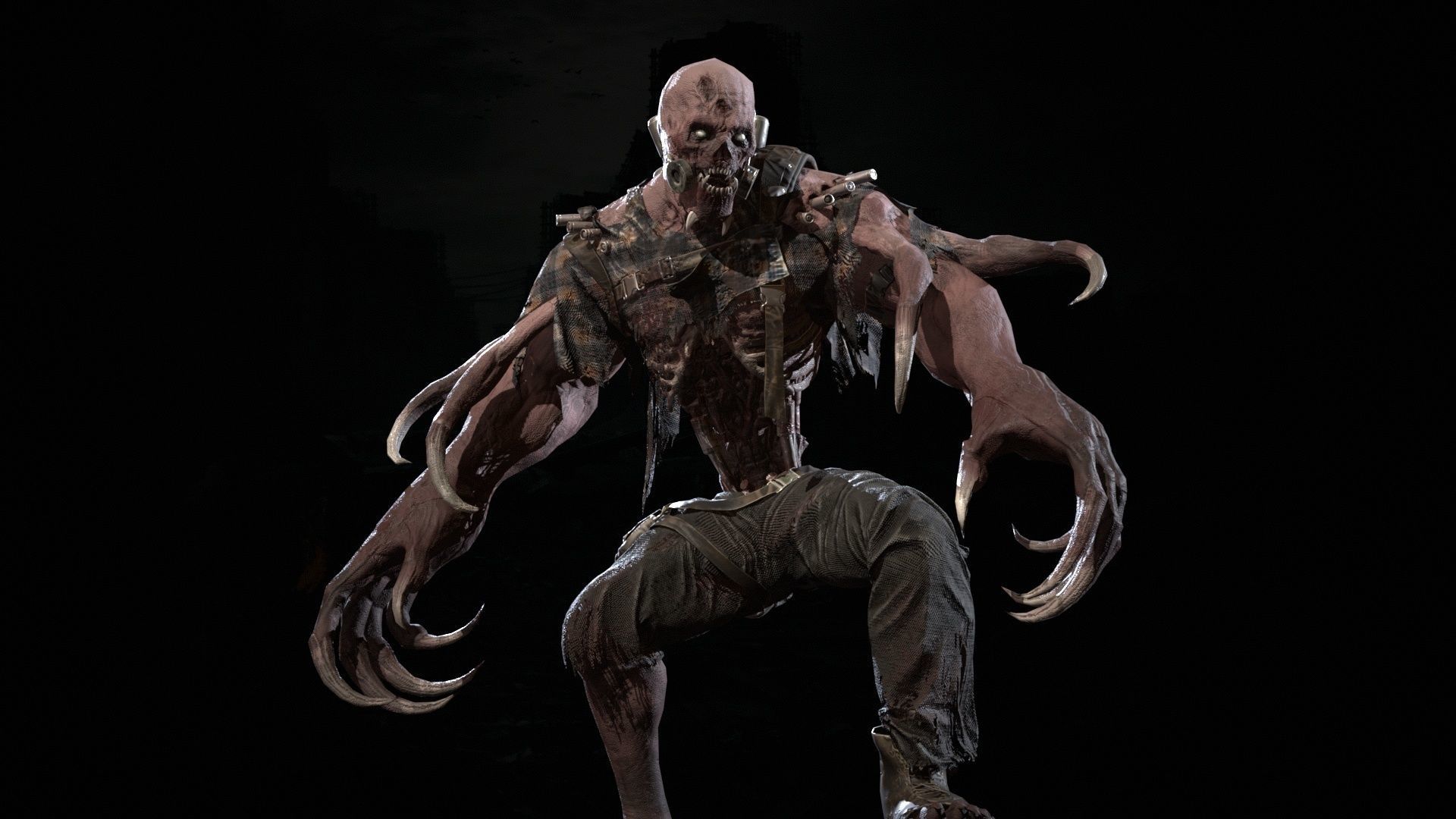 SuperZombie3 for pack Low-poly 3D model_19