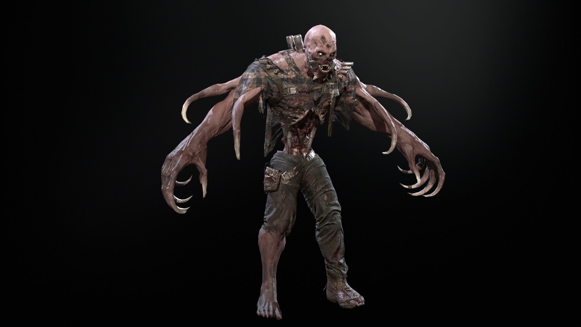 SuperZombie3 for pack Low-poly 3D model_26