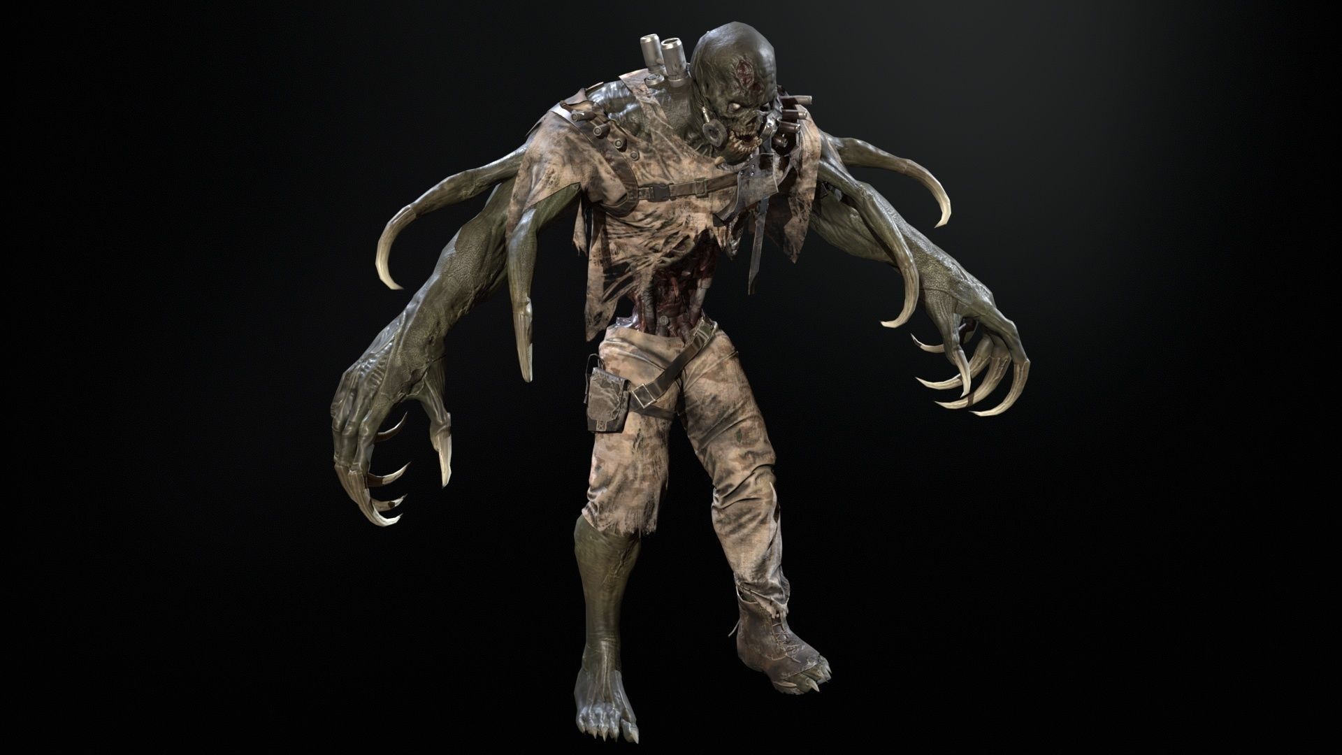 SuperZombie3 for pack Low-poly 3D model_22
