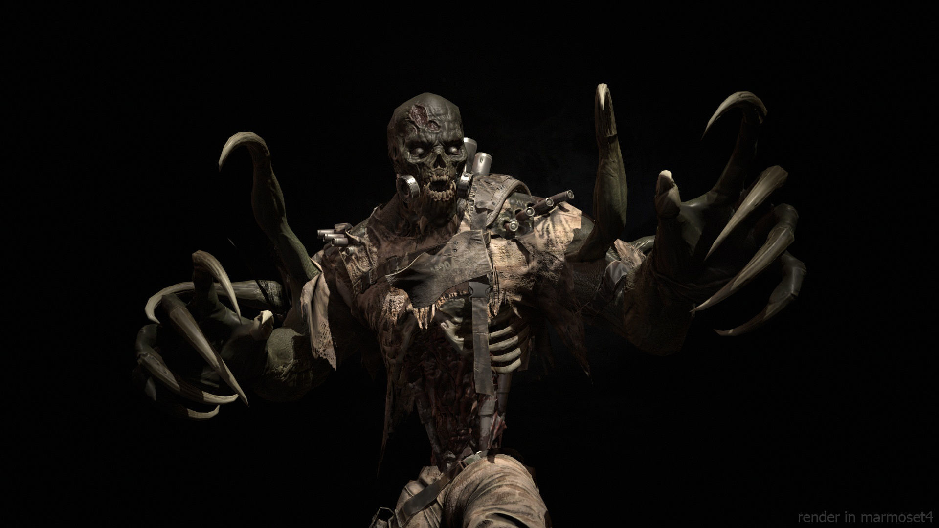 SuperZombie3 for pack Low-poly 3D model_4