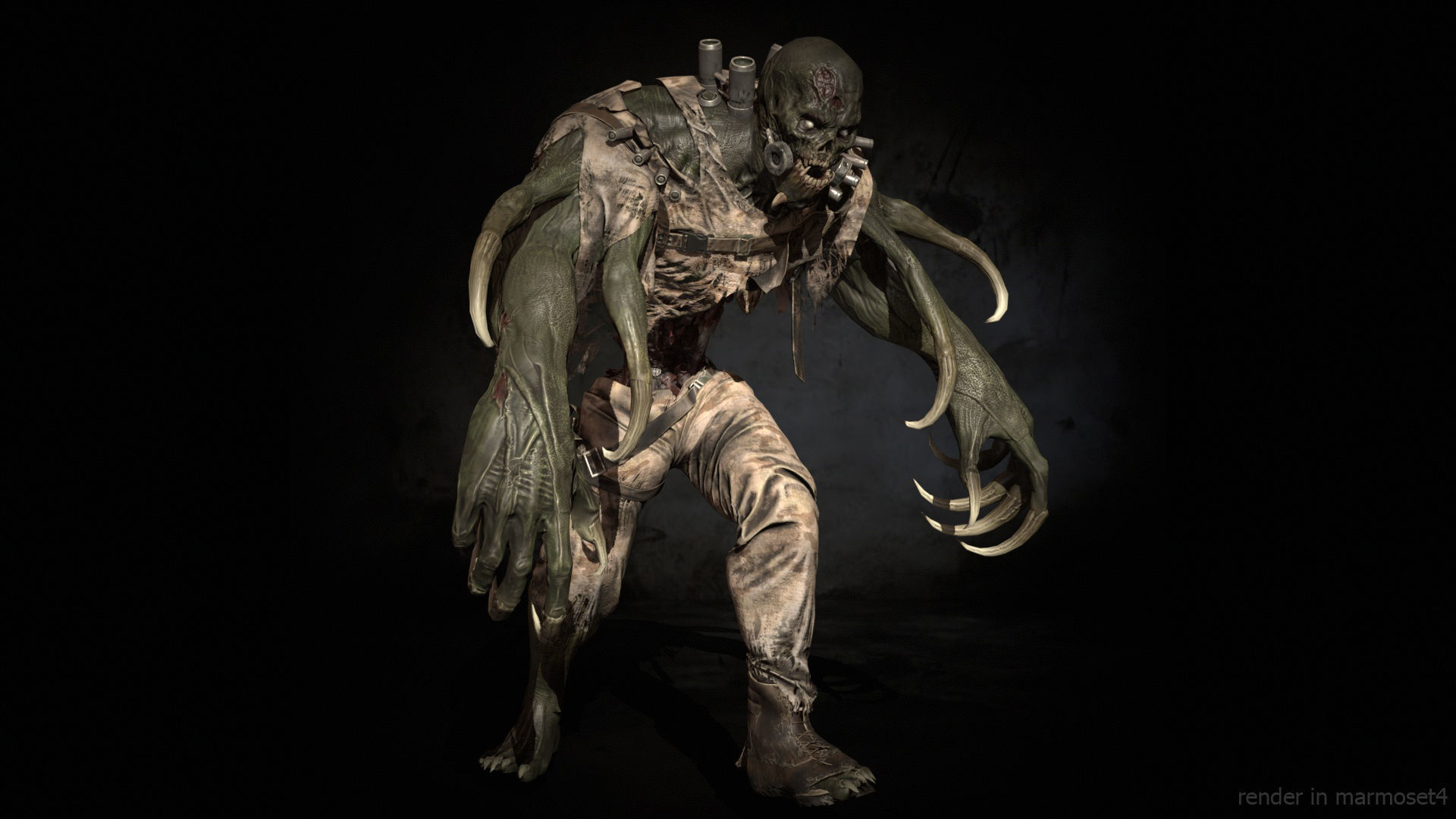 SuperZombie3 for pack Low-poly 3D model_6