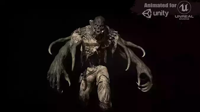SuperZombie3 for pack Low-poly 3D model