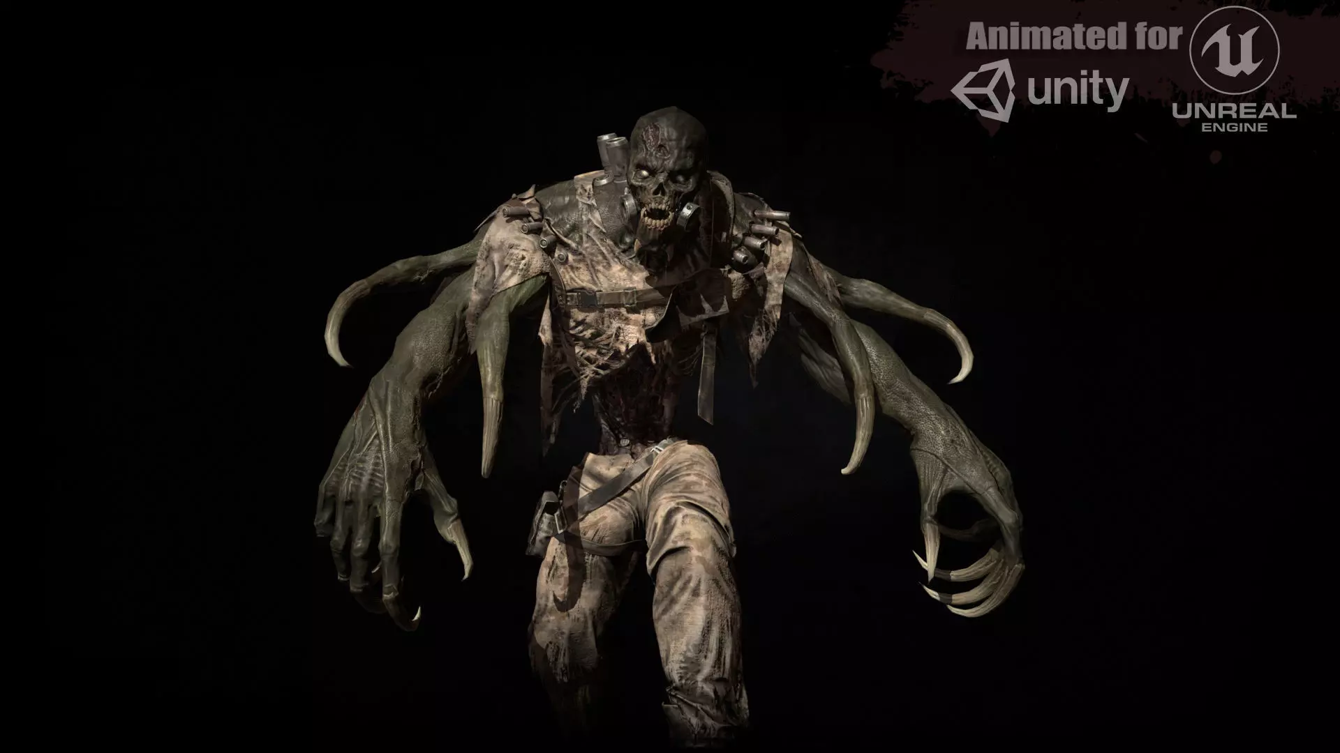 SuperZombie3 for pack Low-poly 3D model_0