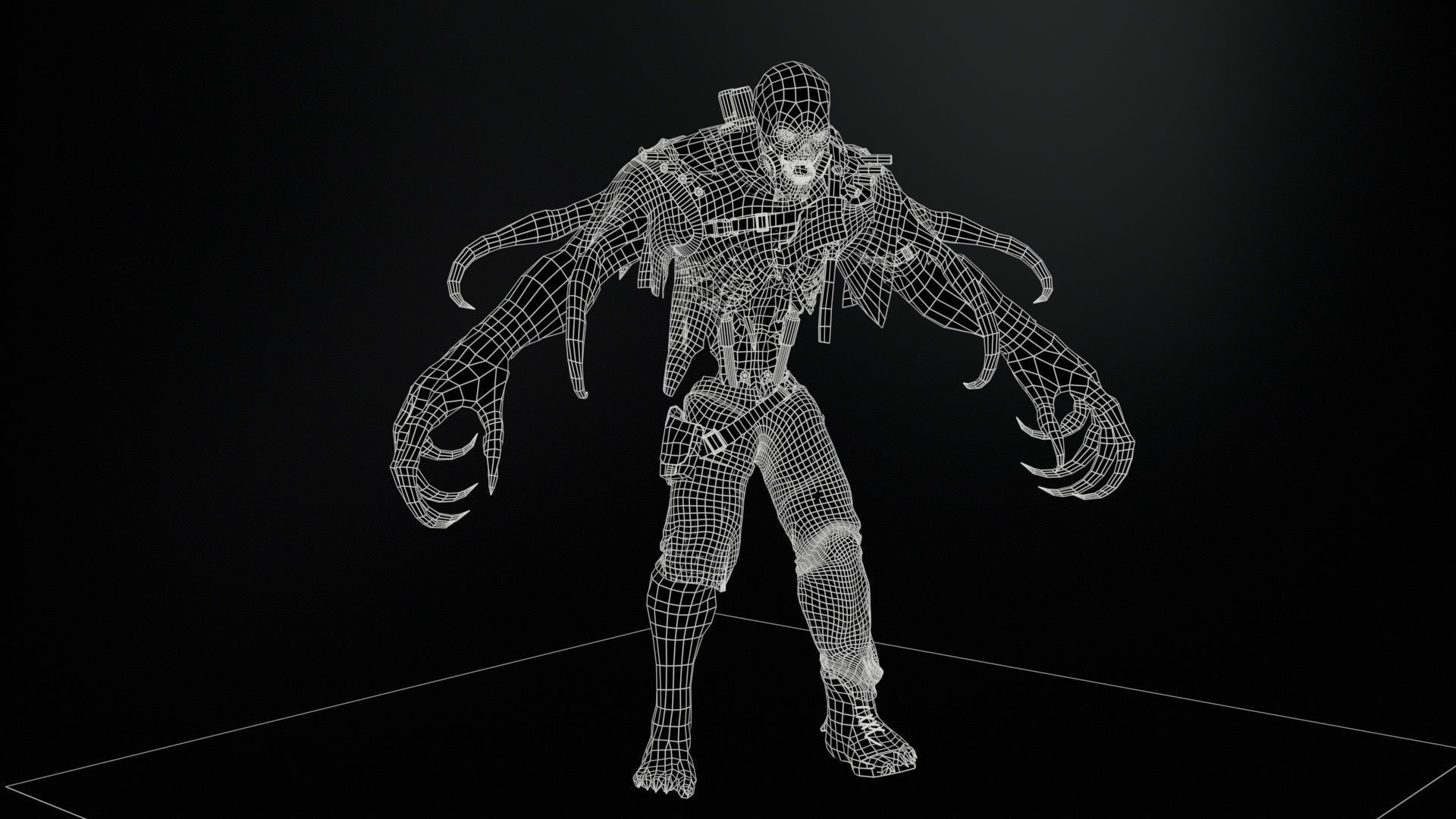 SuperZombie3 for pack Low-poly 3D model_28