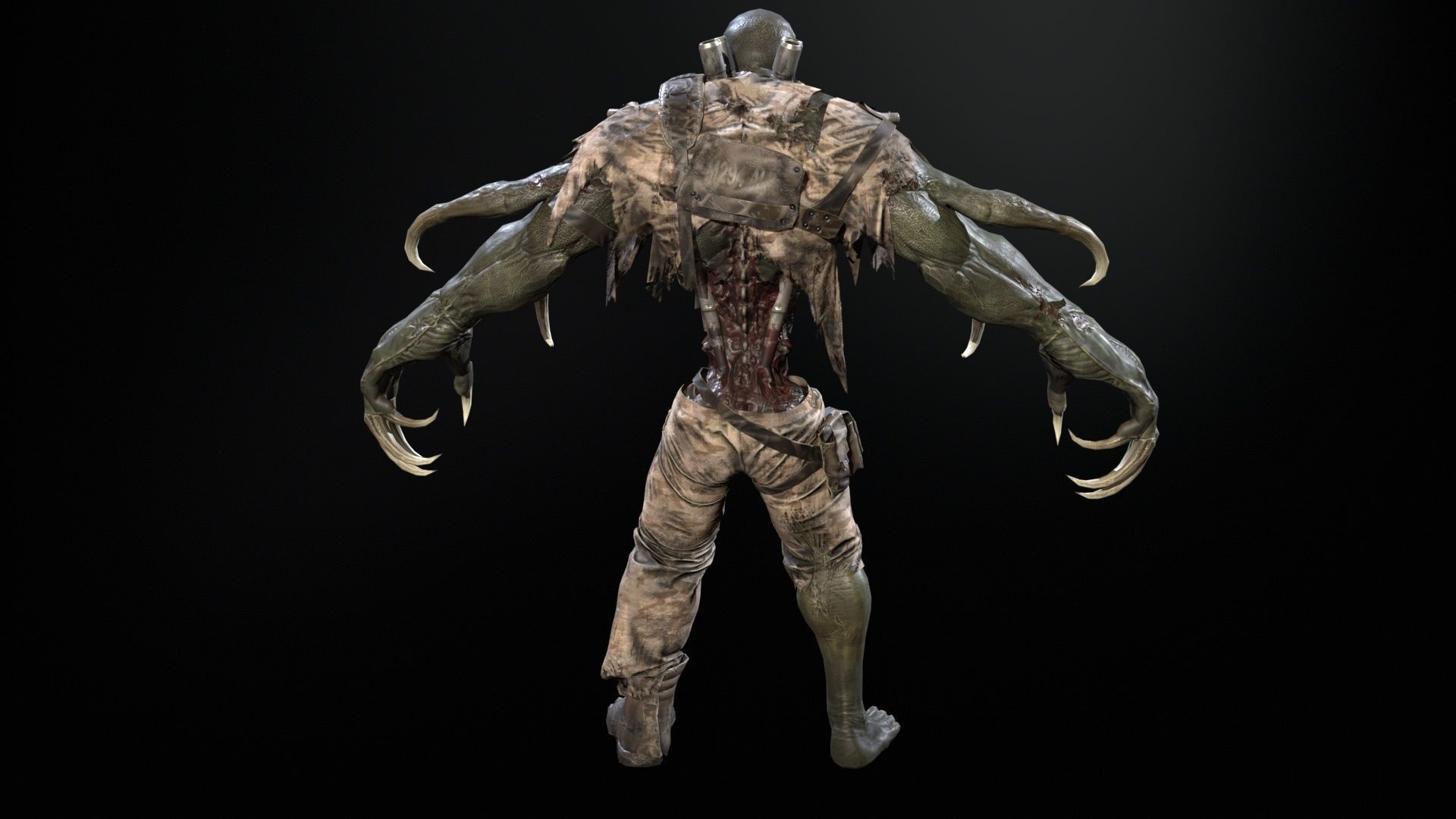 SuperZombie3 for pack Low-poly 3D model_21