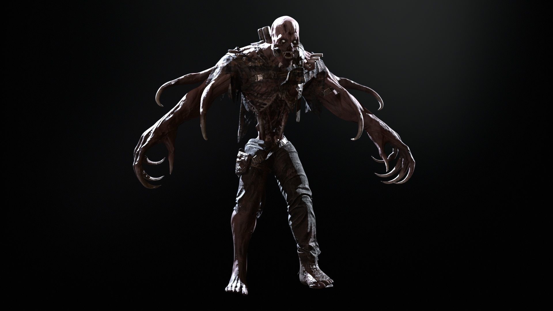 SuperZombie3 for pack Low-poly 3D model_29