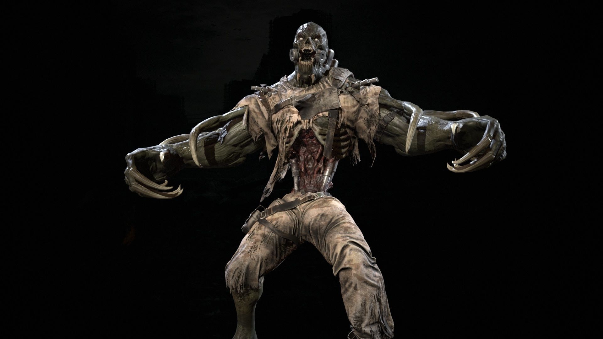 SuperZombie3 for pack Low-poly 3D model_13