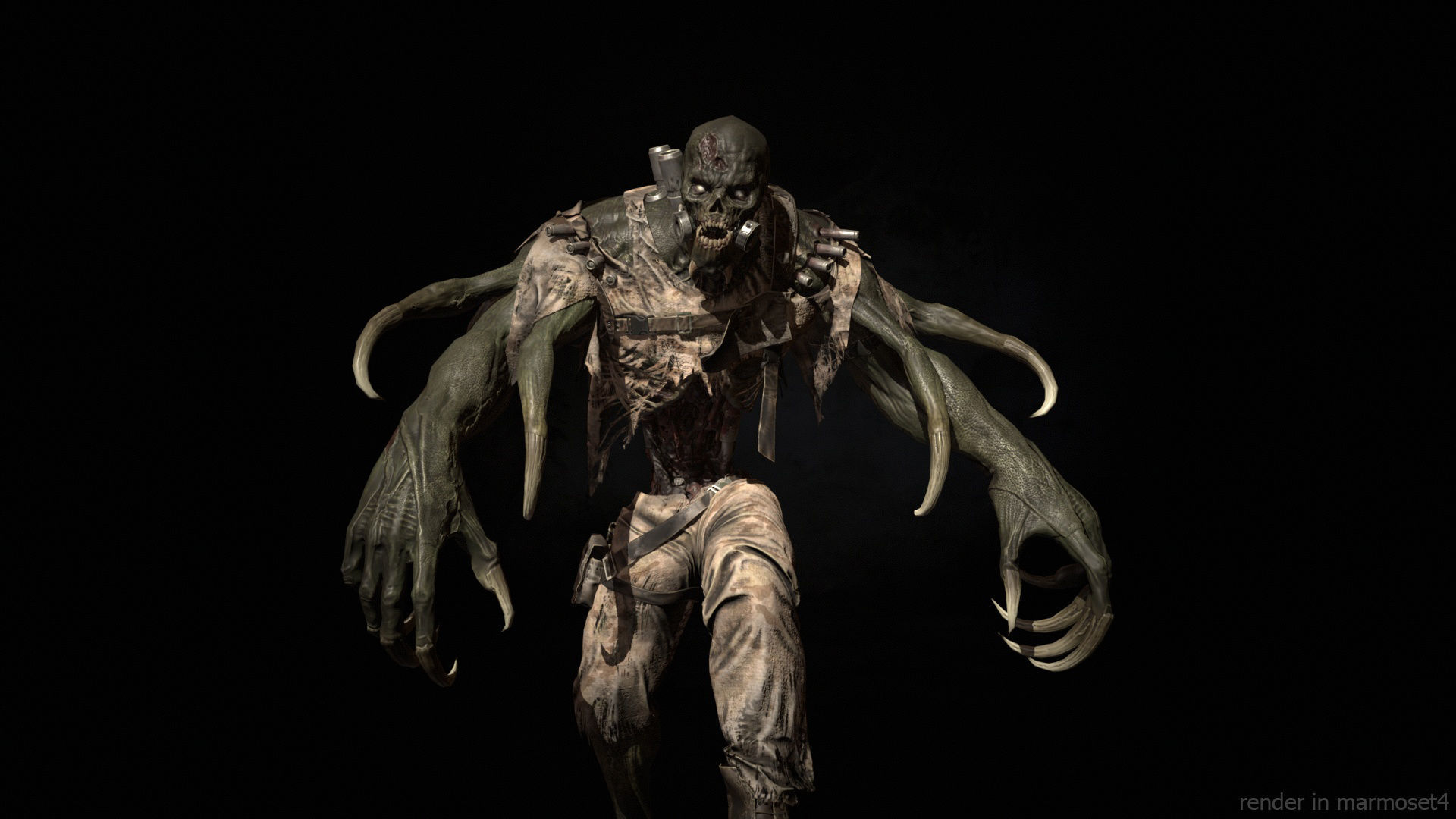 SuperZombie3 for pack Low-poly 3D model_3