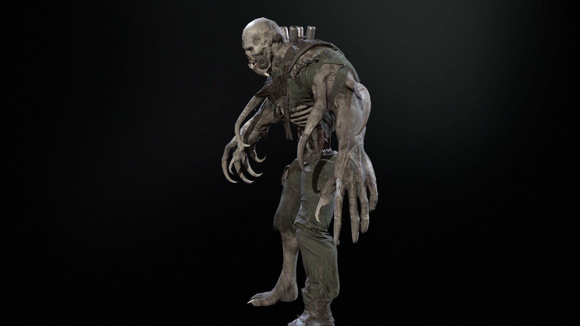 SuperZombie3 for pack Low-poly 3D model_24