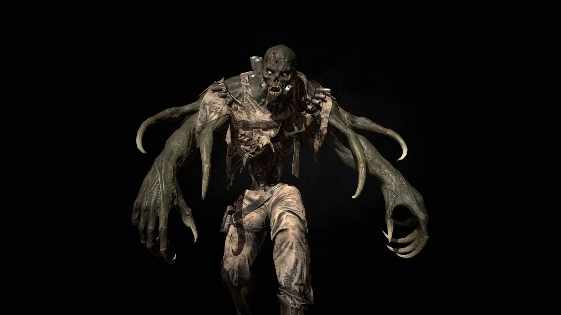 SuperZombie3 for pack Low-poly 3D model_8