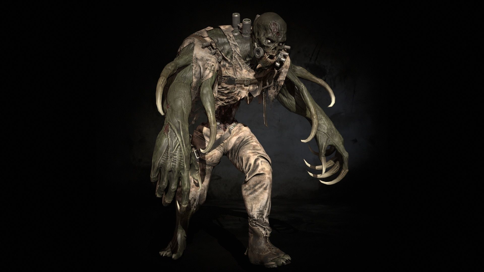 SuperZombie3 for pack Low-poly 3D model_7