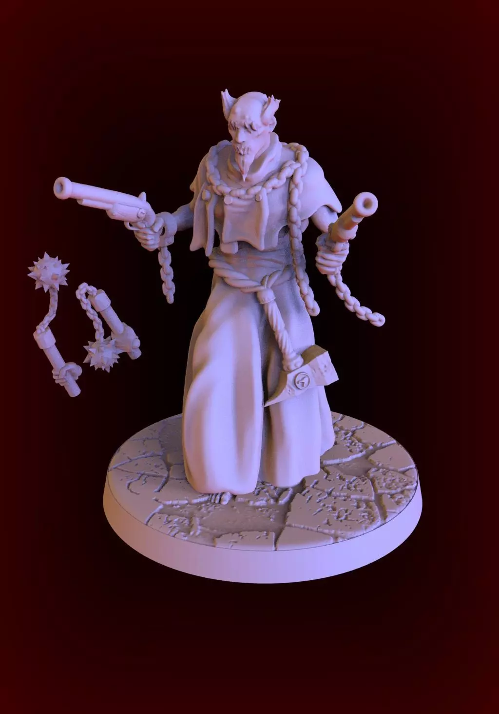 flagellant3 figurine holding gun 3D print model_0