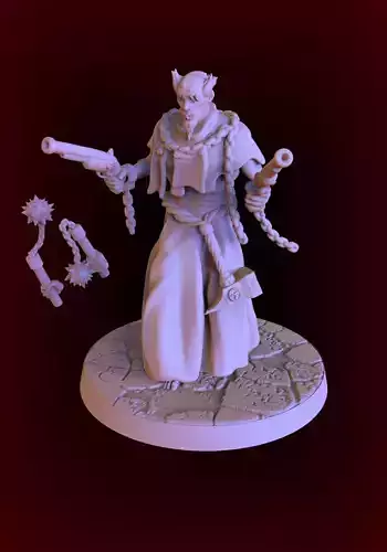 flagellant3 figurine holding gun 3D print model