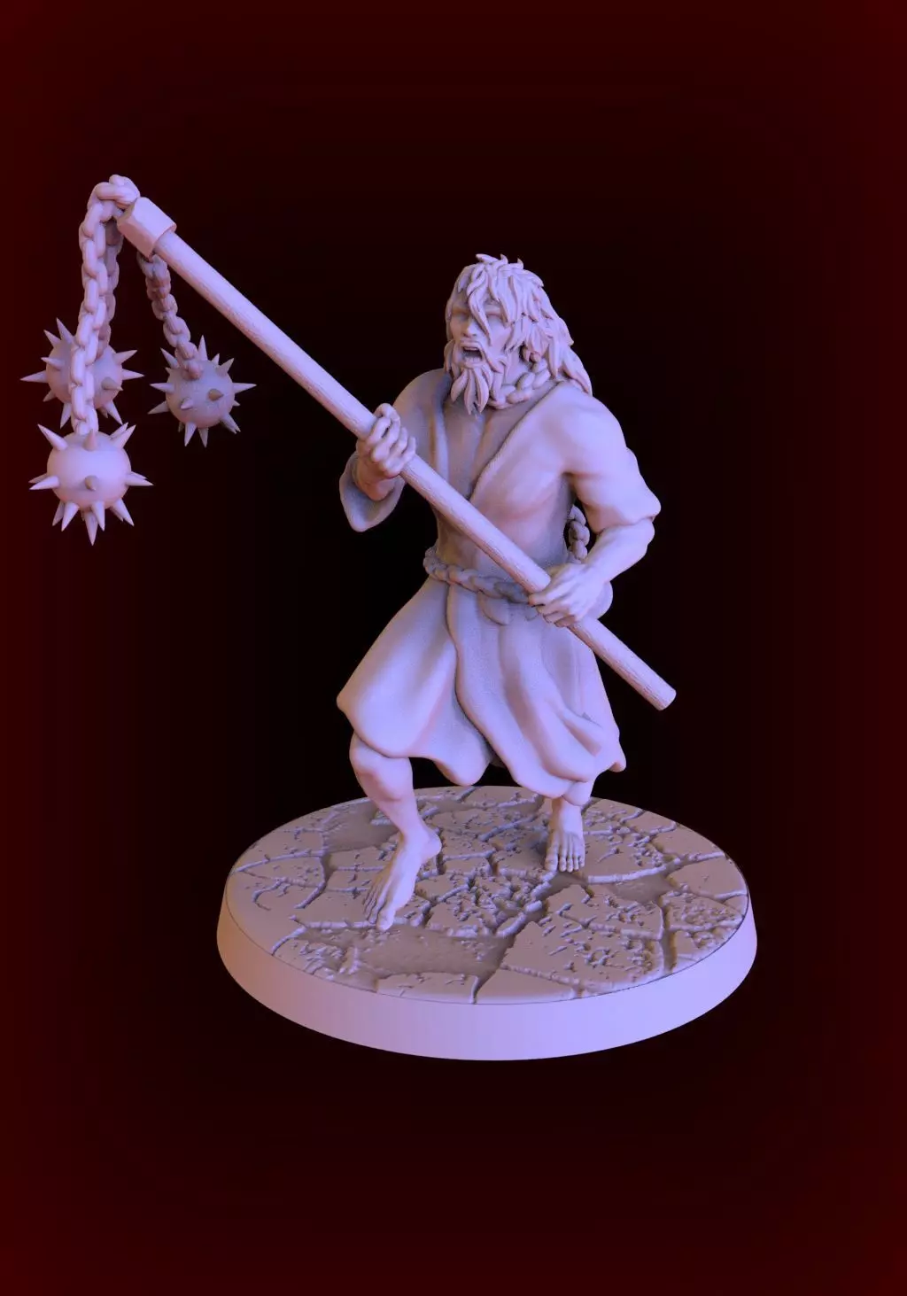 flagellant4 statue of man holding star 3D print model_0