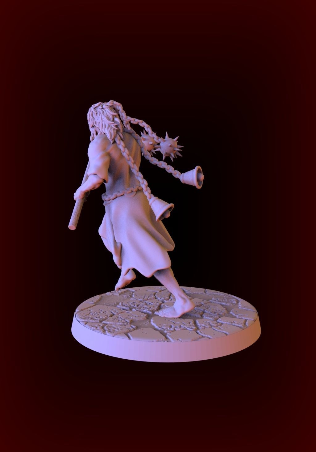 flagellant4 statue of man holding star 3D print model_1