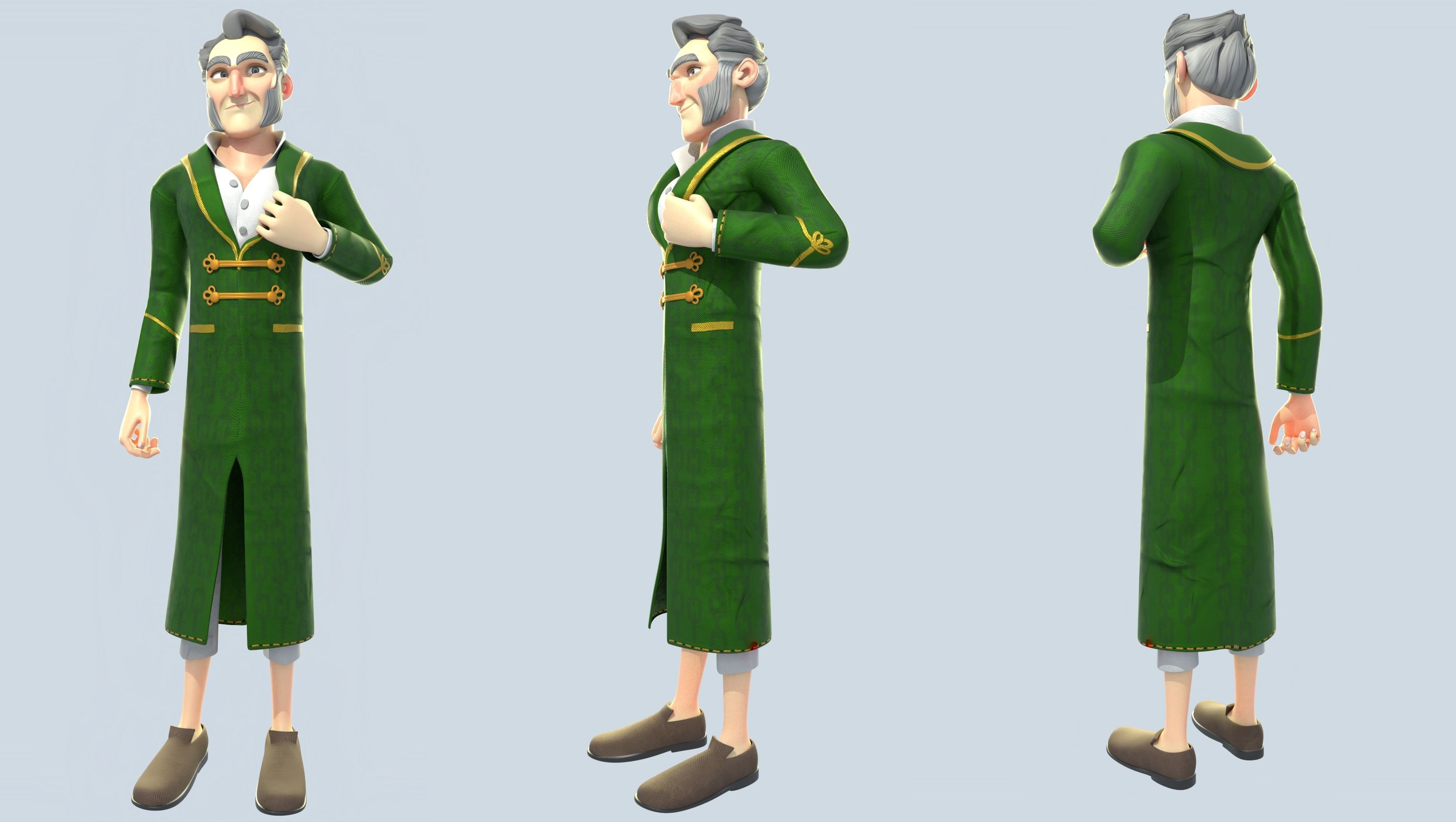 Scrooge rigged  Free low-poly 3D model_1