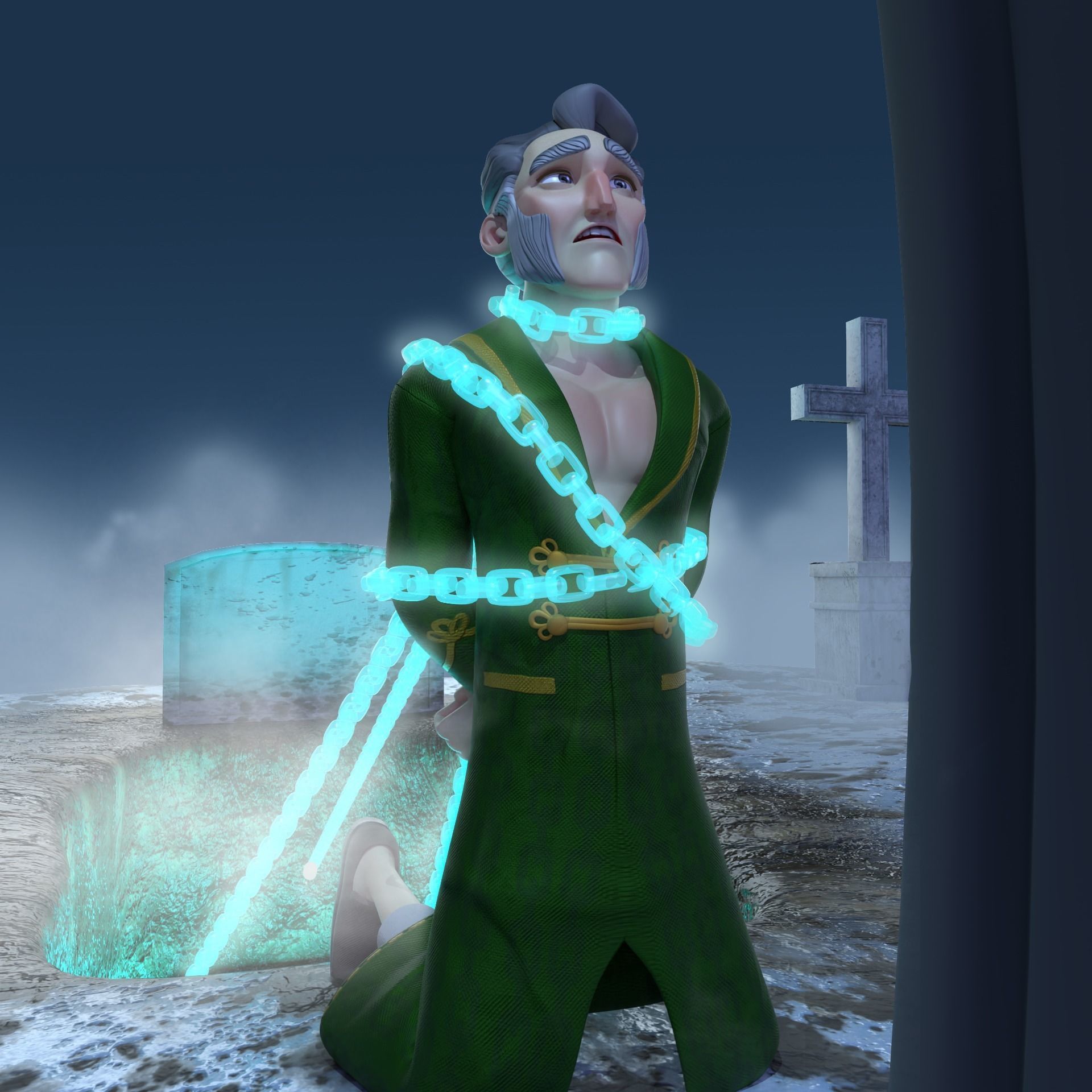 Scrooge rigged  Free low-poly 3D model_9