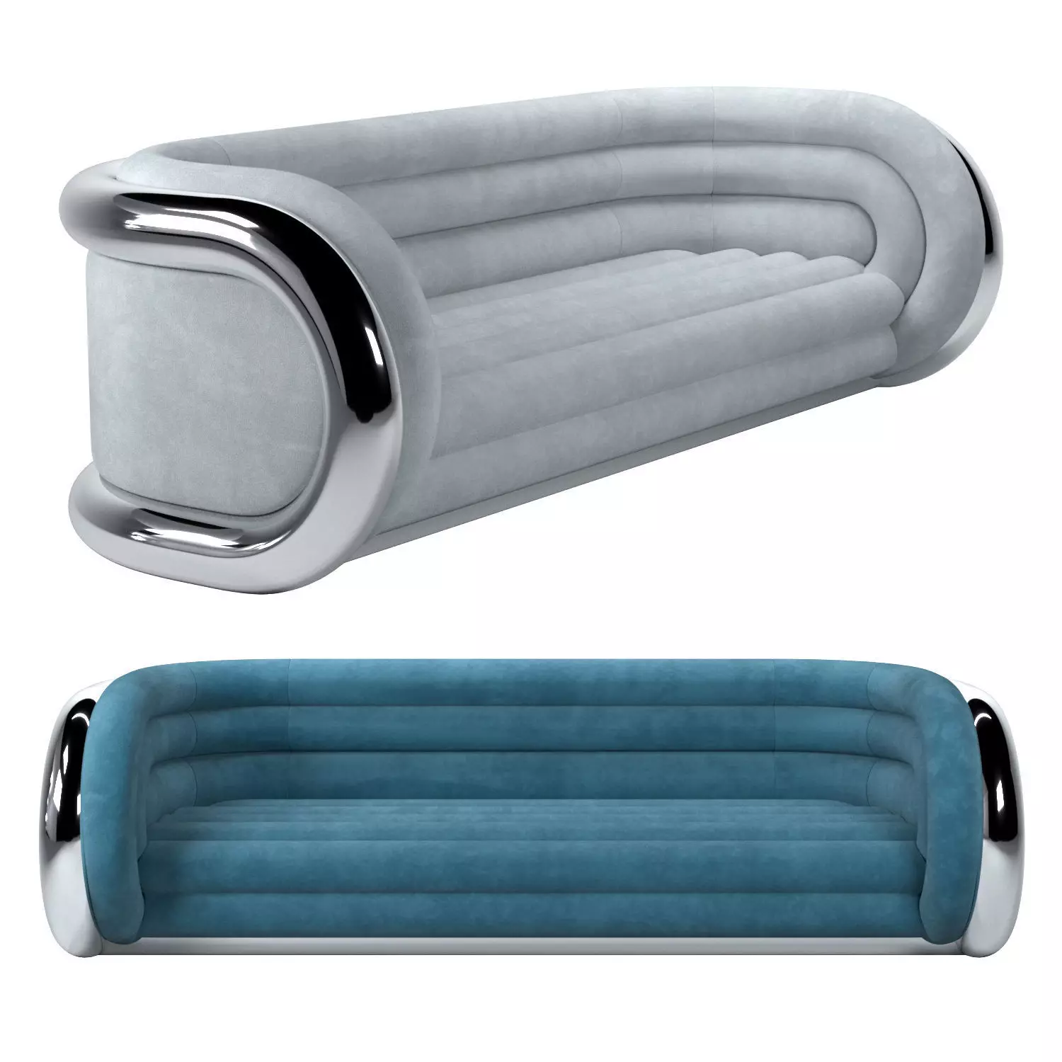 Todd Merrill Aluminum Tube Sofa 3D model_0