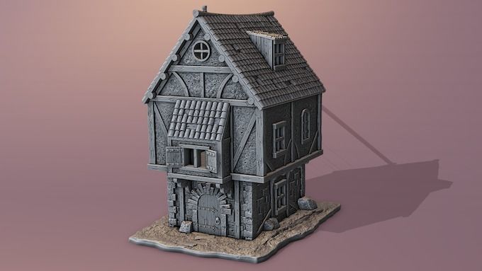 Extensive collection of medieval houses 3D print model_18