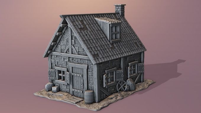 Extensive collection of medieval houses 3D print model_11