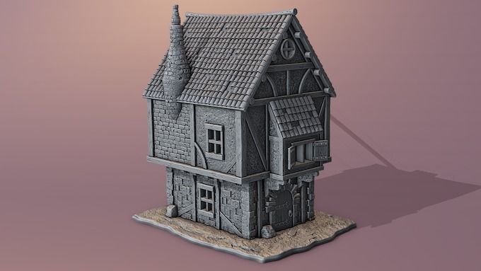 Extensive collection of medieval houses 3D print model_19