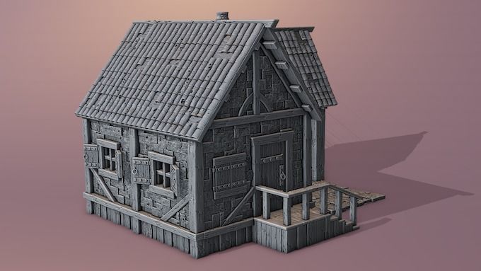 Extensive collection of medieval houses 3D print model_16
