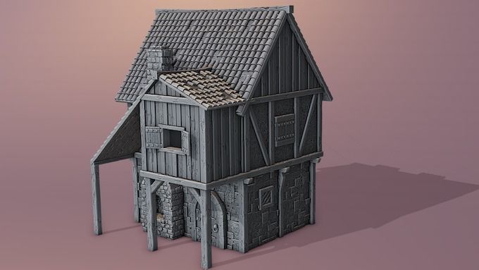 Extensive collection of medieval houses 3D print model_9