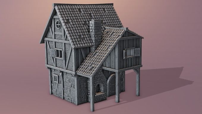 Extensive collection of medieval houses 3D print model_8