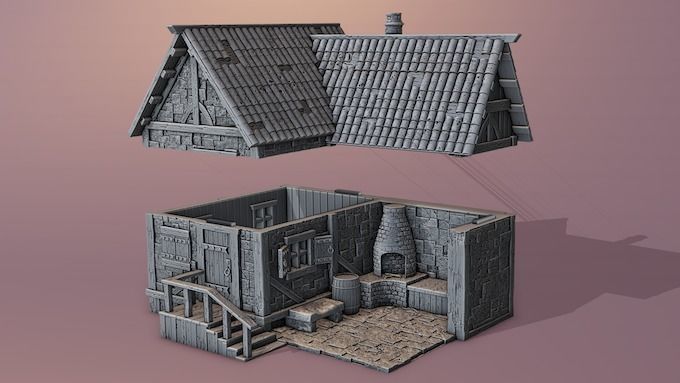 Extensive collection of medieval houses 3D print model_17