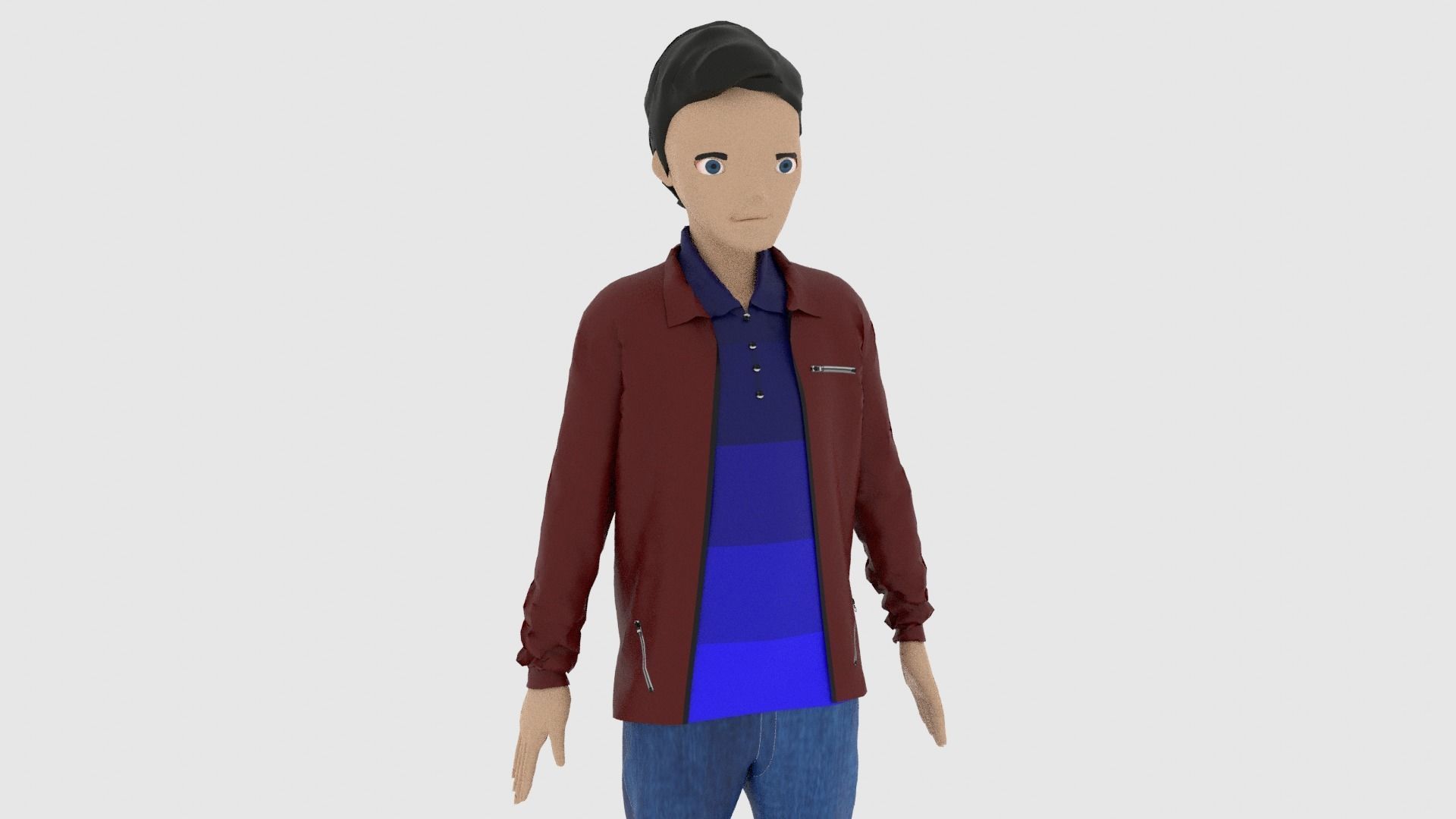 Cartoon Character Low-poly 3D model_7