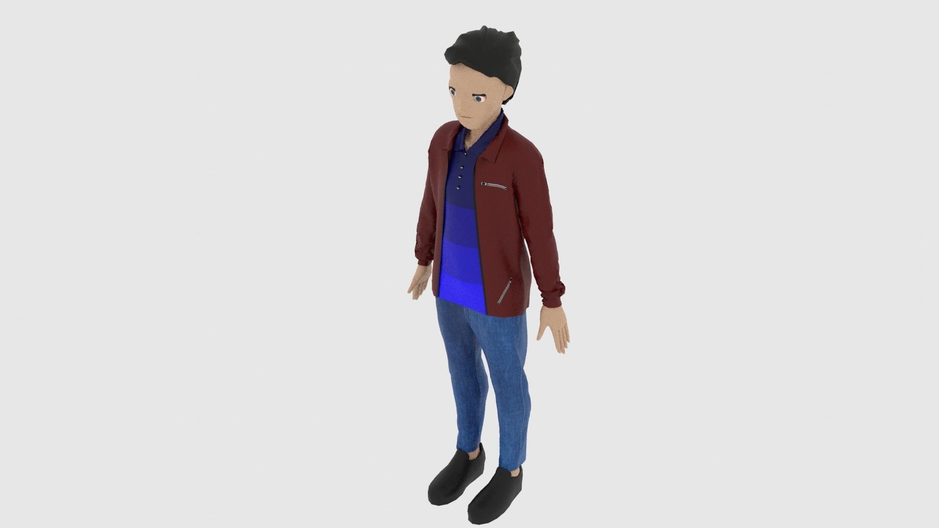 Cartoon Character Low-poly 3D model_4