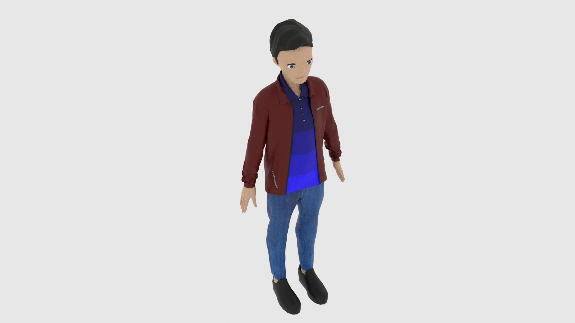 Cartoon Character Low-poly 3D model_6