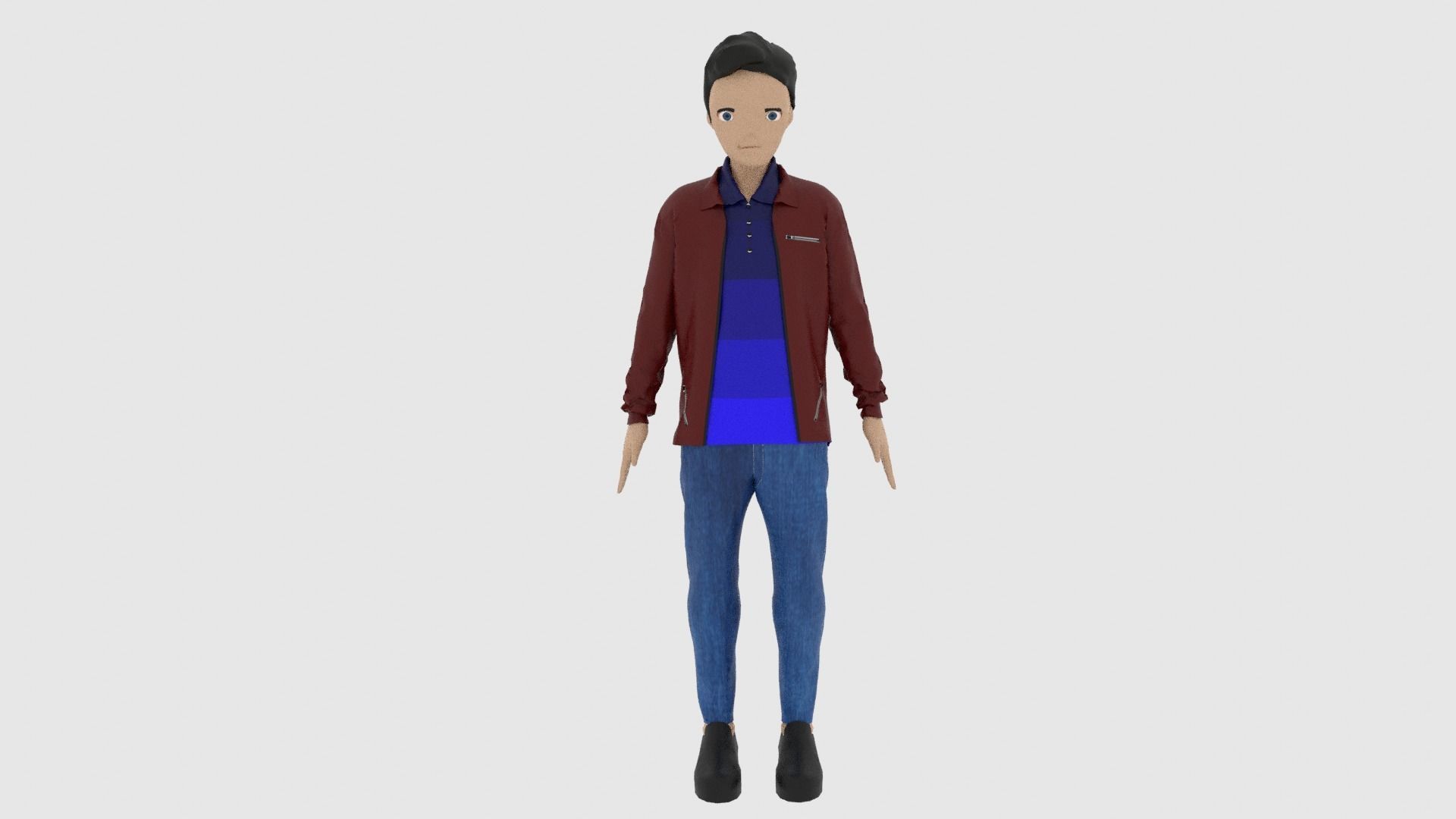 Cartoon Character Low-poly 3D model_2
