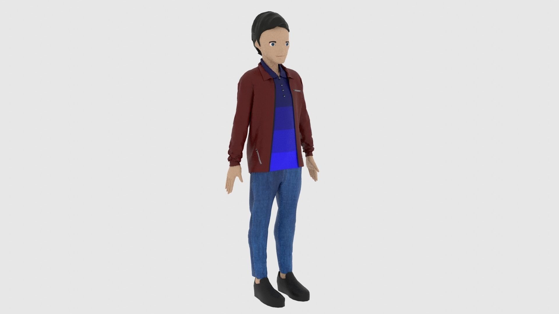 Cartoon Character Low-poly 3D model_3