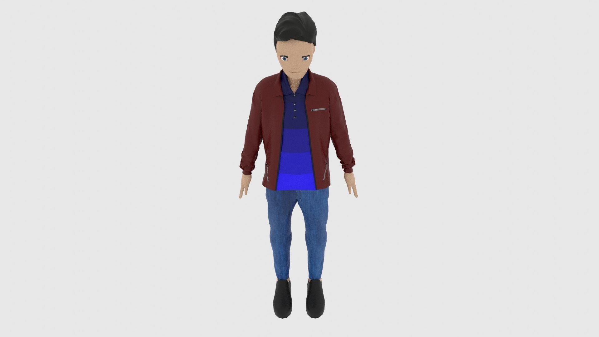 Cartoon Character Low-poly 3D model_5