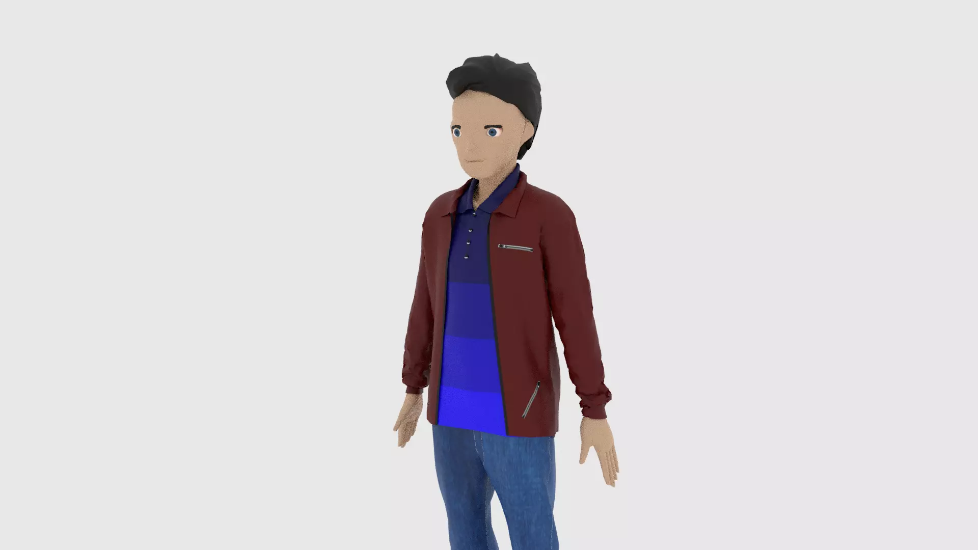 Cartoon Character Low-poly 3D model_0