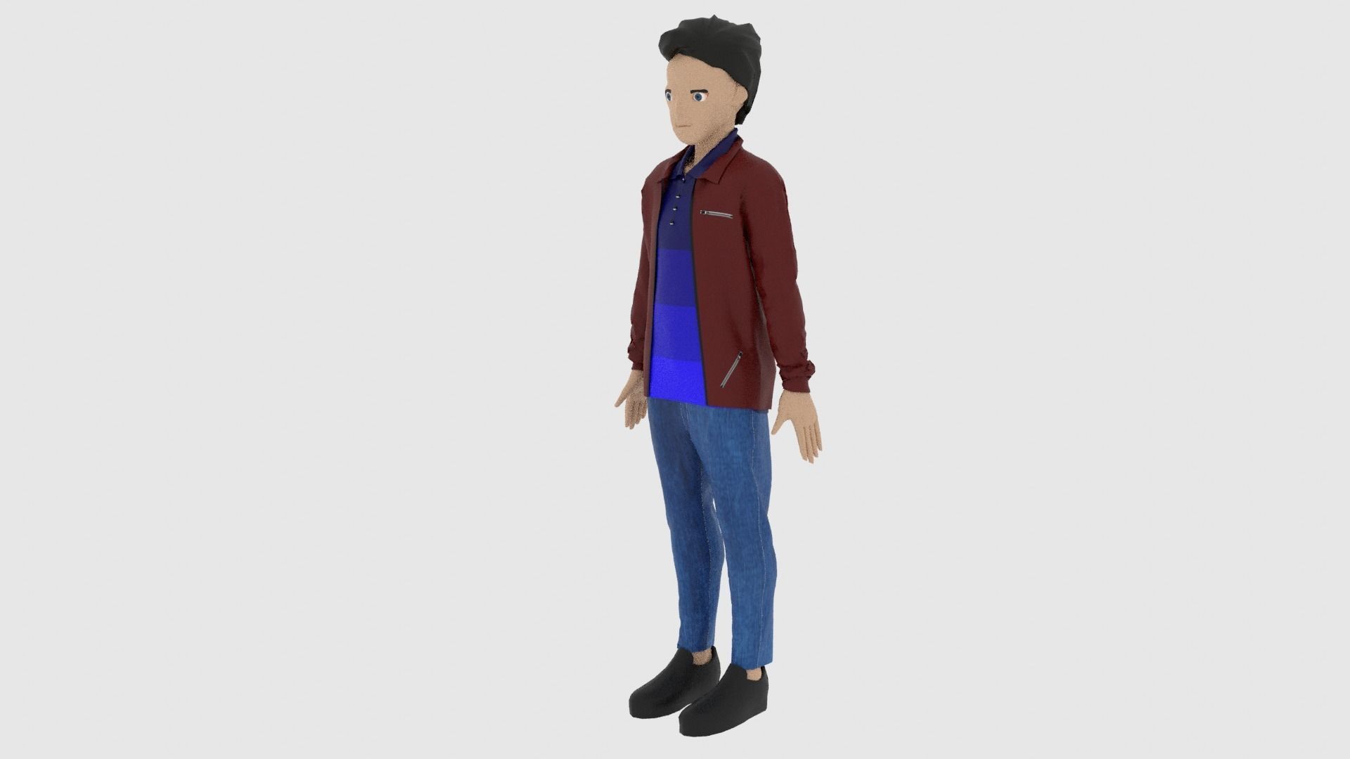 Cartoon Character Low-poly 3D model_1