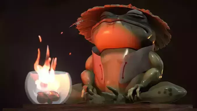 Meditation frog from Japan  3D model