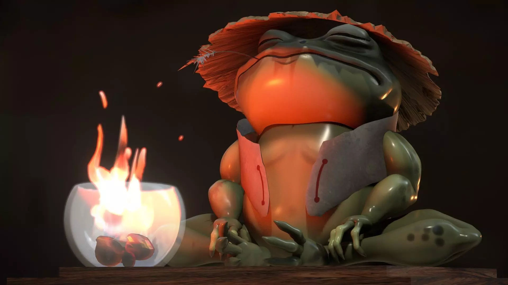 Meditation frog from Japan  3D model_0