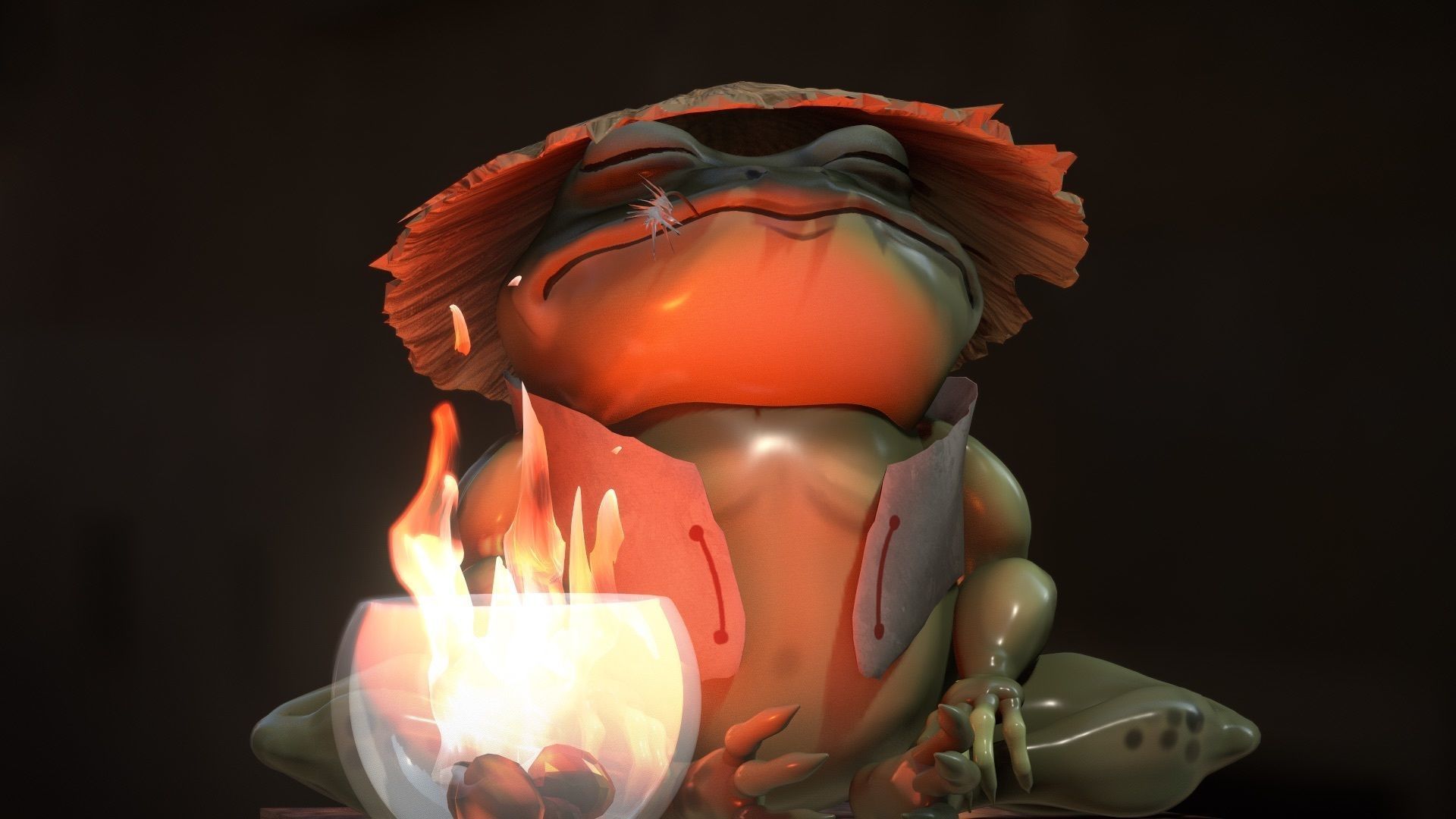 Meditation frog from Japan  3D model_4