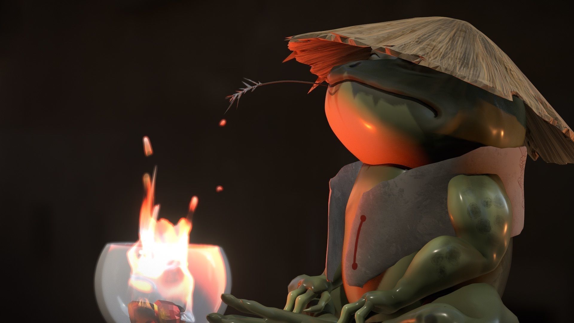 Meditation frog from Japan  3D model_1