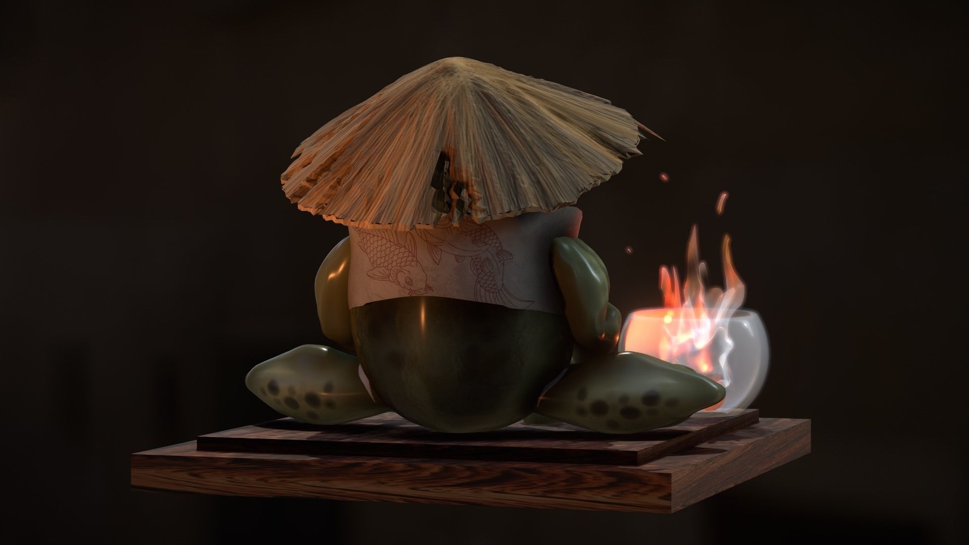 Meditation frog from Japan  3D model_2