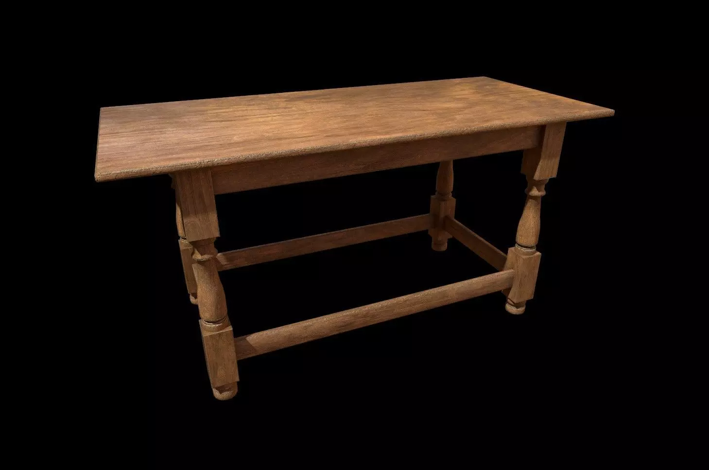 Wood Table Low-poly 3D model_0