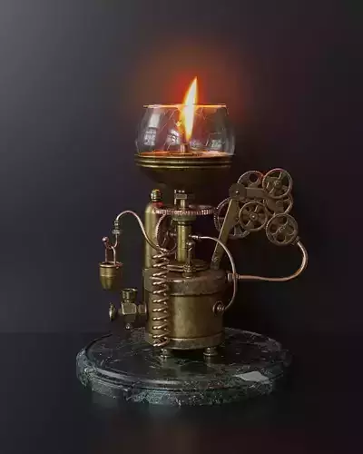 Steampunk decorative table lamp 3D model