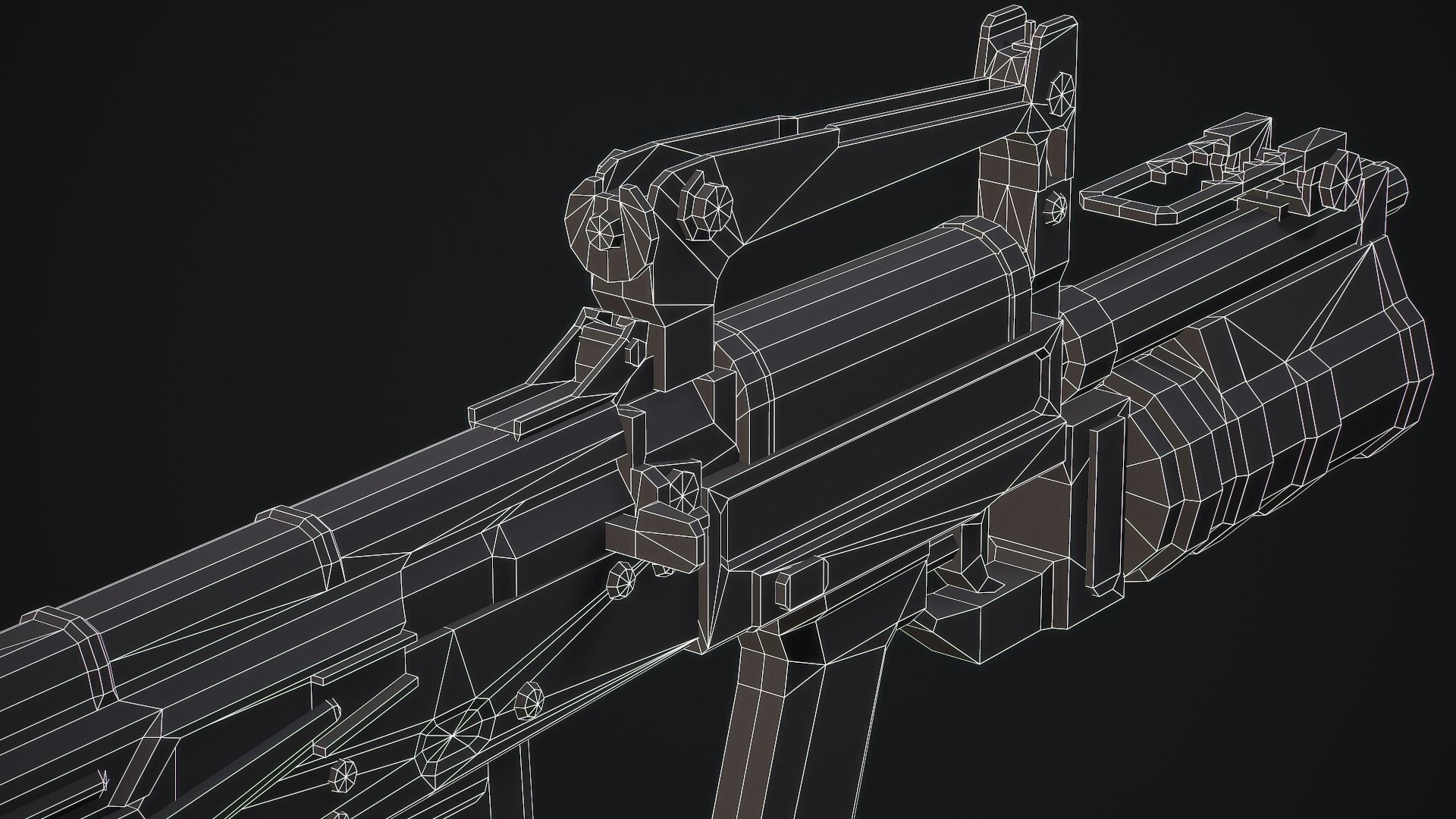 Stylized Ots-14 Groza Low Poly Game Ready Low-poly 3D model_18