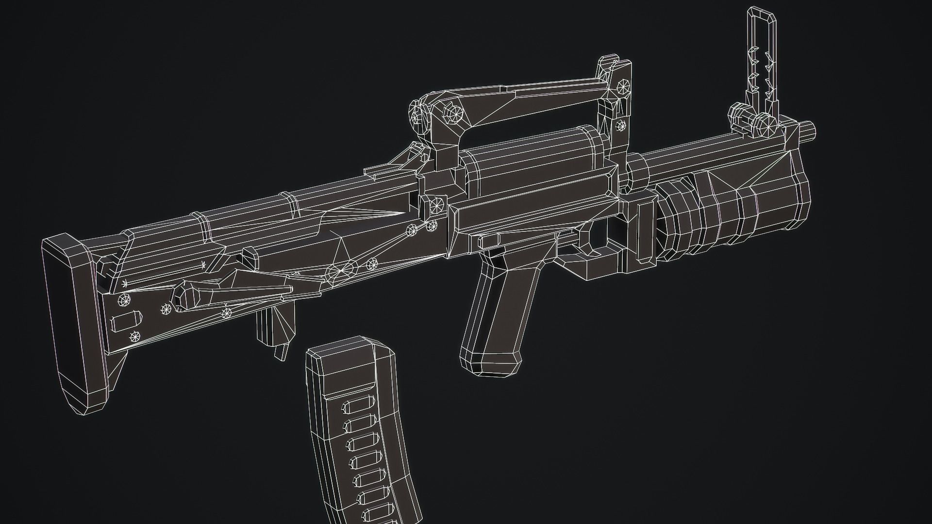 Stylized Ots-14 Groza Low Poly Game Ready Low-poly 3D model_20