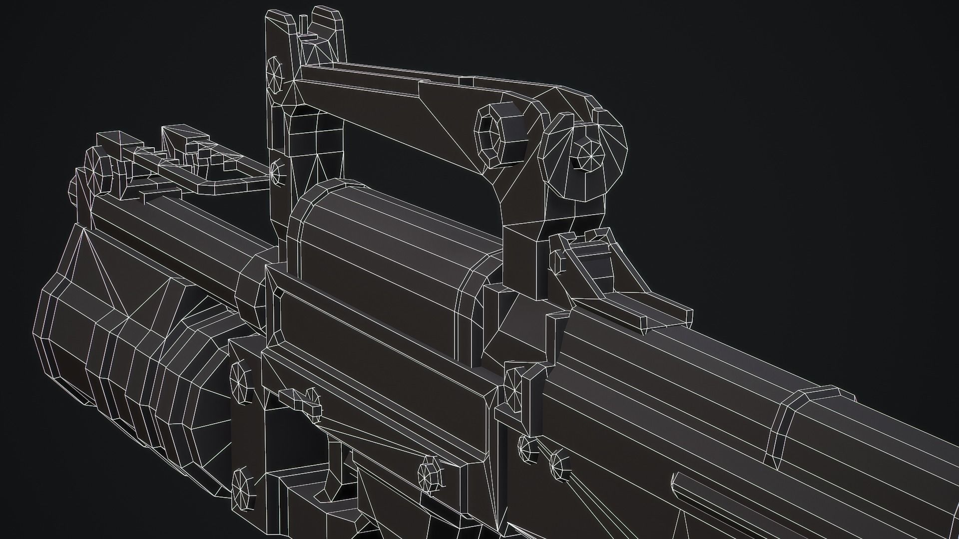 Stylized Ots-14 Groza Low Poly Game Ready Low-poly 3D model_19