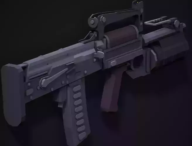Stylized Ots-14 Groza Low Poly Game Ready Low-poly 3D model